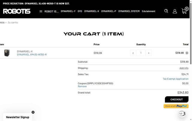 ROBOTIS checkout page showing ROBOTIS promo code box | Screenshot taken by SimplyCodes community member on Jul 6, 2025