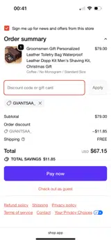 GVANTSAA_ coupon verification screenshot