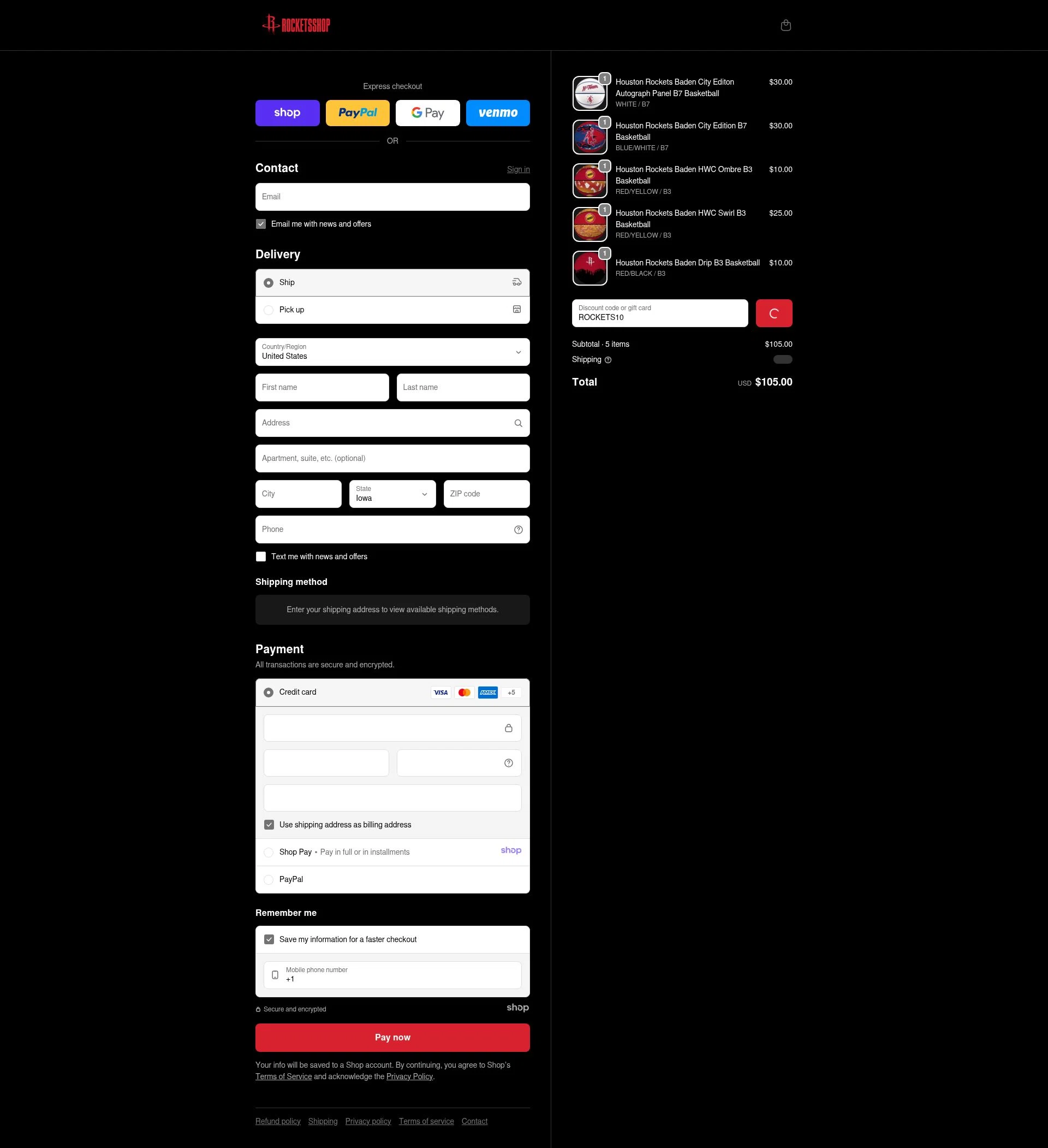 Rocketsshop checkout page showing Rocketsshop promo code box | Screenshot taken by SimplyCodes community member on Dec 22, 2025