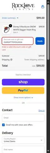 OURGIFTTOYOU2024 coupon verification screenshot