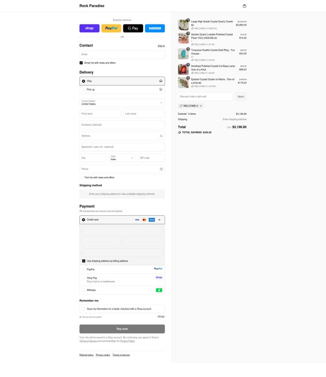 Rock Paradise checkout page showing Rock Paradise discount code box | Screenshot taken by SimplyCodes community member on Sep 12, 2025