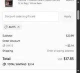 AM15 coupon verification screenshot