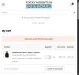 Rocky Mountain Ski and Board coupon verification screenshot