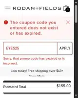 EYES25 coupon verification screenshot