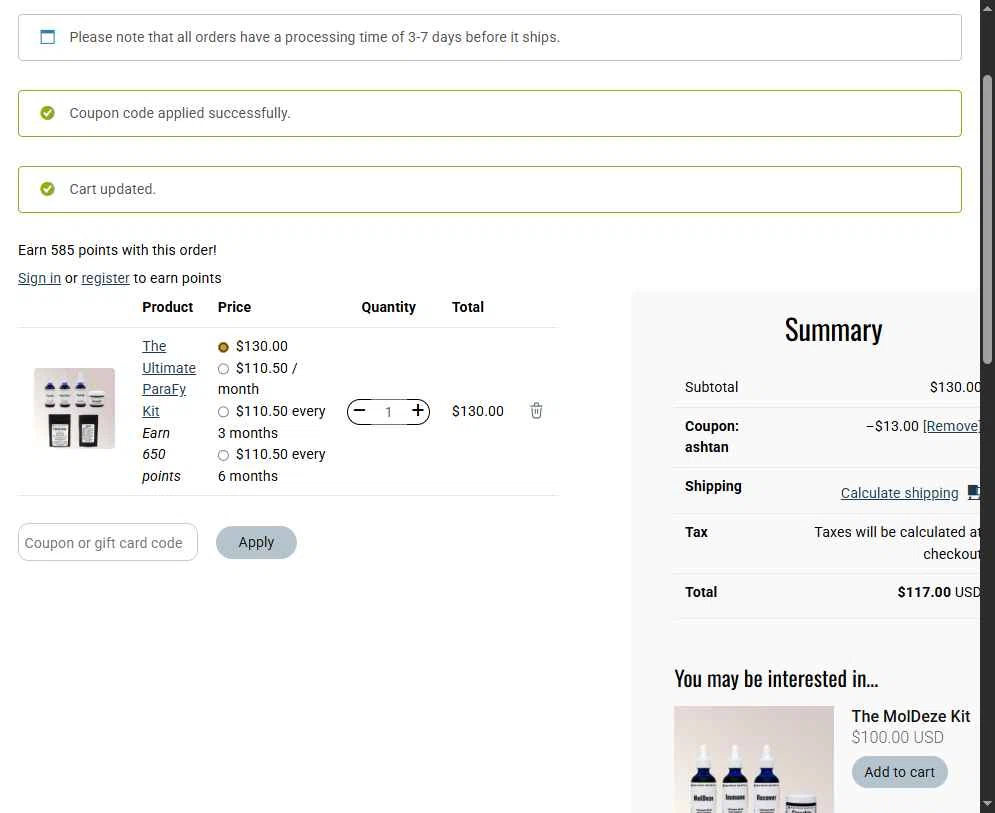 RogersHood checkout page showing RogersHood discount code box | Screenshot taken by SimplyCodes community member on Jan 19, 2026