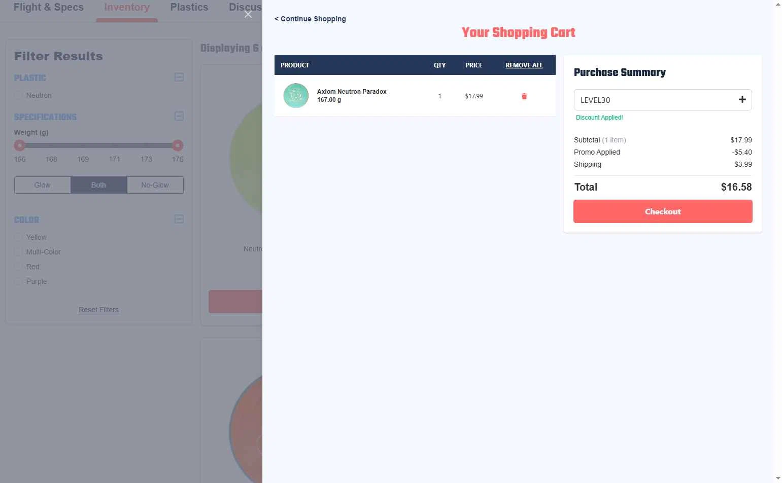 Rogue Discs checkout page showing Rogue Discs coupon code box | Screenshot taken by SimplyCodes community member on Aug 14, 2025