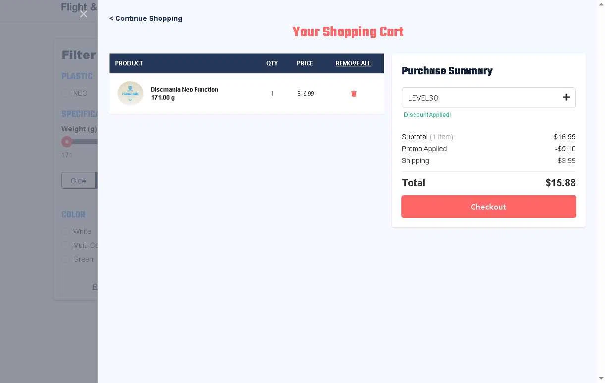 Rogue Discs checkout page showing Rogue Discs coupon code box | Screenshot taken by SimplyCodes community member on Jan 4, 2026