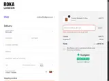 Roka London coupon verification screenshot