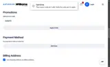 Williams Racing coupon verification screenshot
