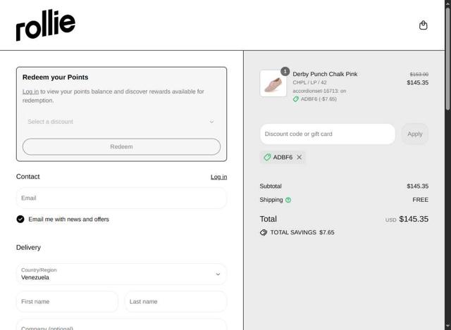 Rollie Nation checkout page showing Rollie Nation discount code box | Screenshot taken by SimplyCodes community member on Sep 4, 2025