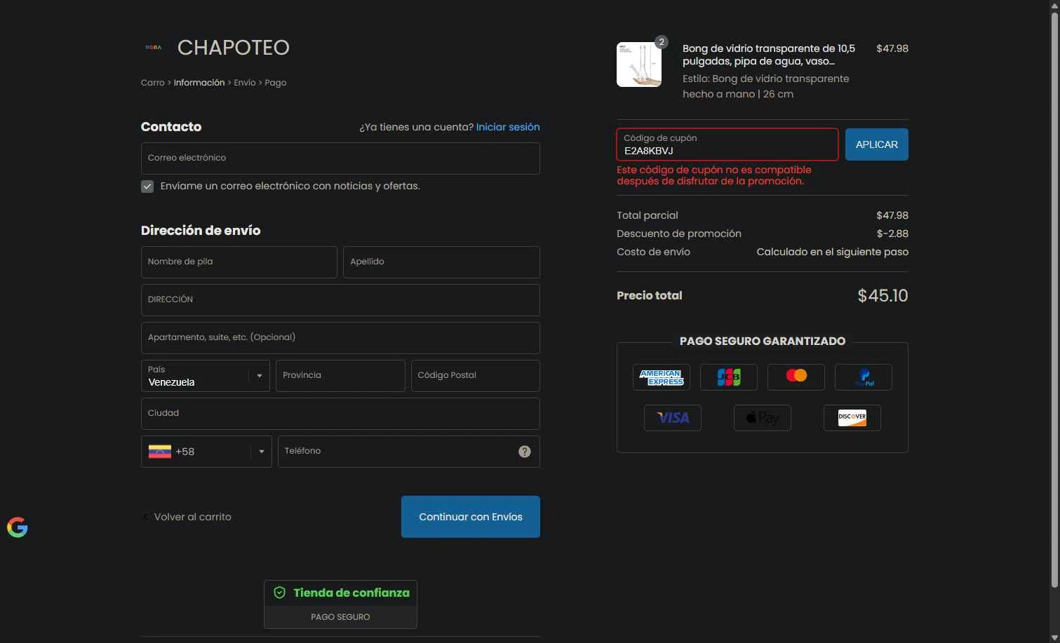 RORA checkout page showing RORA promo code box | Screenshot taken by SimplyCodes community member on Jan 4, 2026