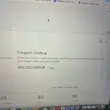 ERICASCORSUR coupon verification screenshot