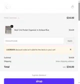 Lauren10 coupon verification screenshot