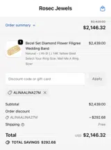 ALINAALINA27M coupon verification screenshot