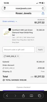 MAR_IAM_K coupon verification screenshot