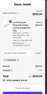 Newsubs coupon verification screenshot