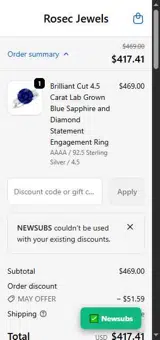 Newsubs coupon verification screenshot