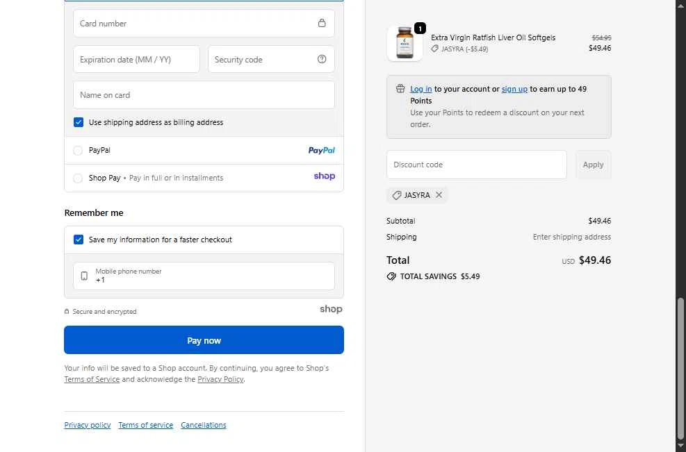 Rosita checkout page showing Rosita discount code box | Screenshot taken by SimplyCodes community member on Dec 14, 2025