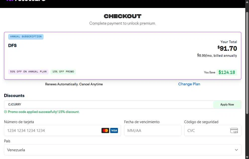 RotoWire checkout page showing RotoWire promo code box | Screenshot taken by SimplyCodes community member on Jan 27, 2026