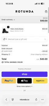 SABRYINSP coupon verification screenshot