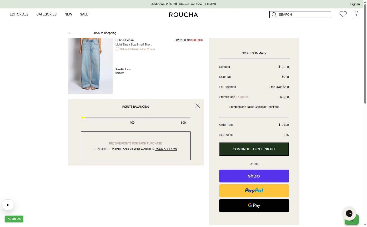 Roucha checkout page showing Roucha promo code box | Screenshot taken by SimplyCodes community member on Jan 14, 2026