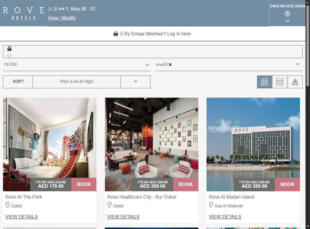 Rove Hotels checkout page showing Rove Hotels promo code box | Screenshot taken by SimplyCodes community member on May 5, 2025