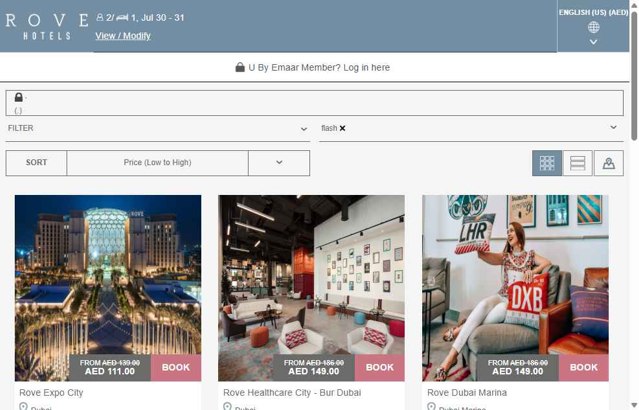 Rove Hotels checkout page showing Rove Hotels promo code box | Screenshot taken by SimplyCodes community member on Jul 29, 2025