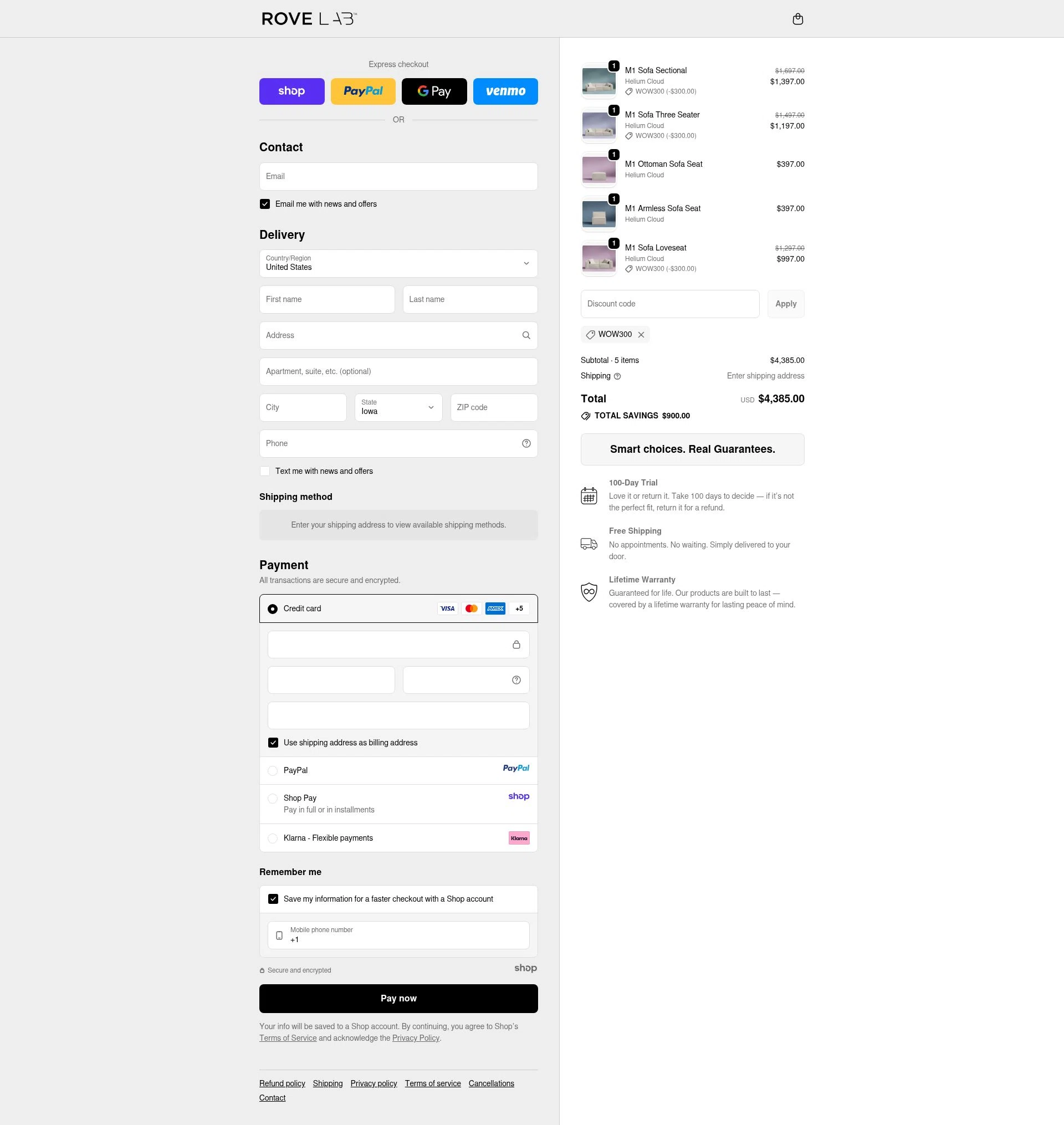Rove Lab checkout page showing Rove Lab discount code box | Screenshot taken by SimplyCodes community member on Oct 22, 2025