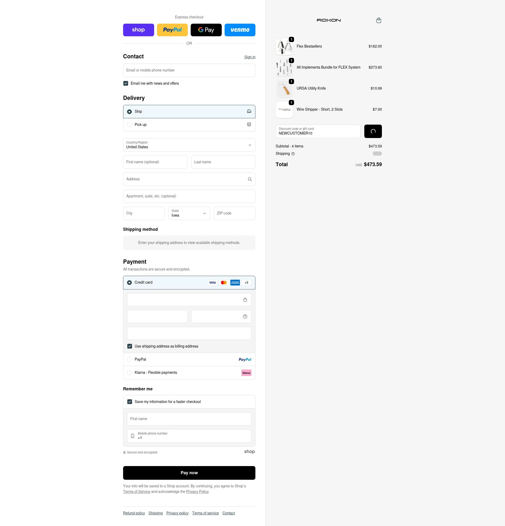 ROXON checkout page showing ROXON discount code box | Screenshot taken by SimplyCodes community member on Jan 27, 2026