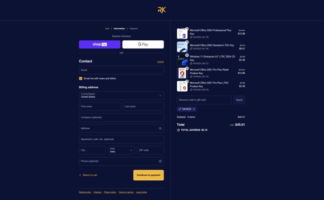 RoyalCDKeys checkout page showing RoyalCDKeys discount code box | Screenshot taken by SimplyCodes community member on Aug 17, 2025