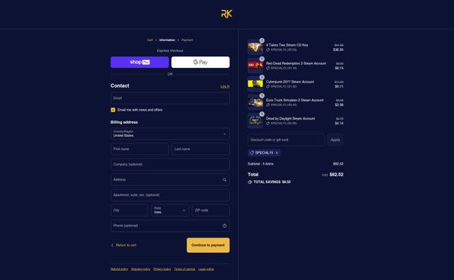 RoyalCDKeys checkout page showing RoyalCDKeys discount code box | Screenshot taken by SimplyCodes community member on Jul 24, 2025