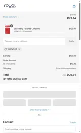 TAWNEY10 coupon verification screenshot