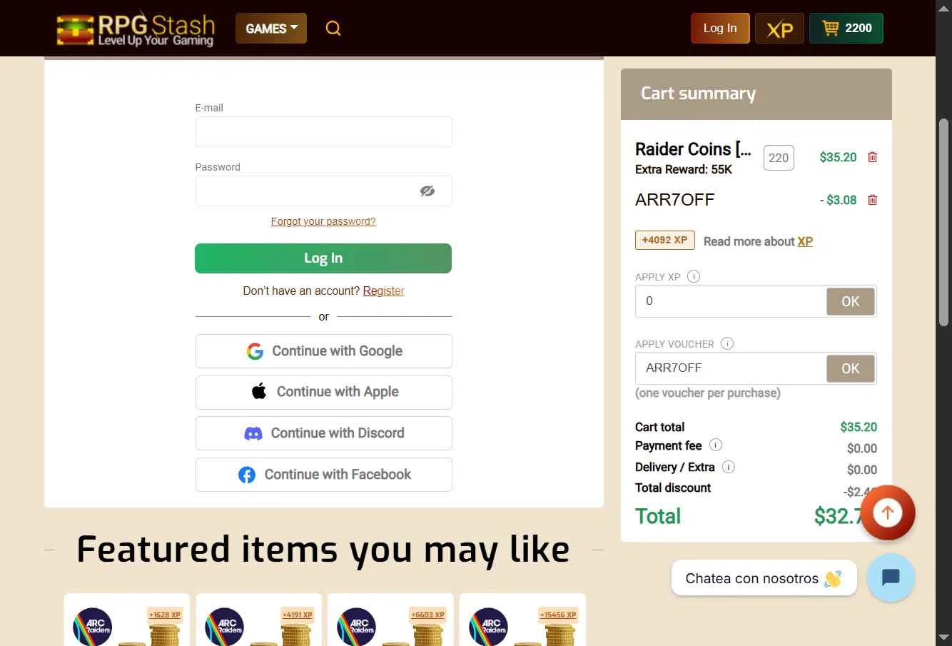 RPGStash checkout page showing RPGStash promo code box | Screenshot taken by SimplyCodes community member on Feb 13, 2026