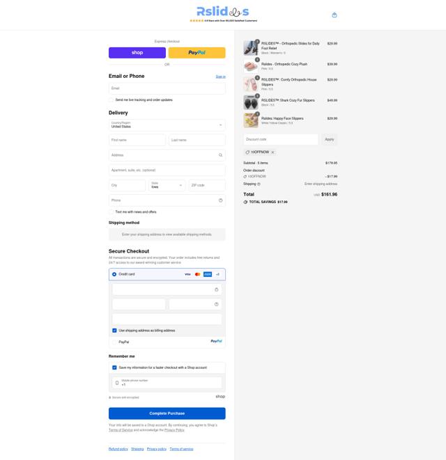 Rslides checkout page showing Rslides discount code box | Screenshot taken by SimplyCodes community member on Sep 14, 2025