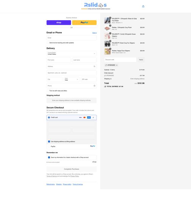Rslides checkout page showing Rslides discount code box | Screenshot taken by SimplyCodes community member on Sep 14, 2025