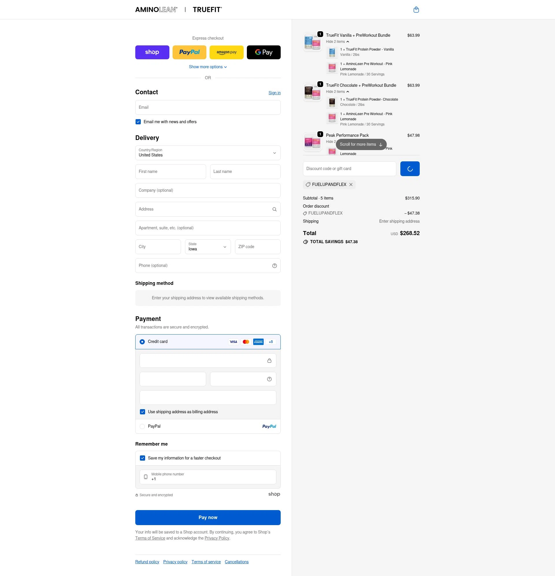 RSP Nutrition checkout page showing RSP Nutrition promo code box | Screenshot taken by SimplyCodes community member on Jan 23, 2026