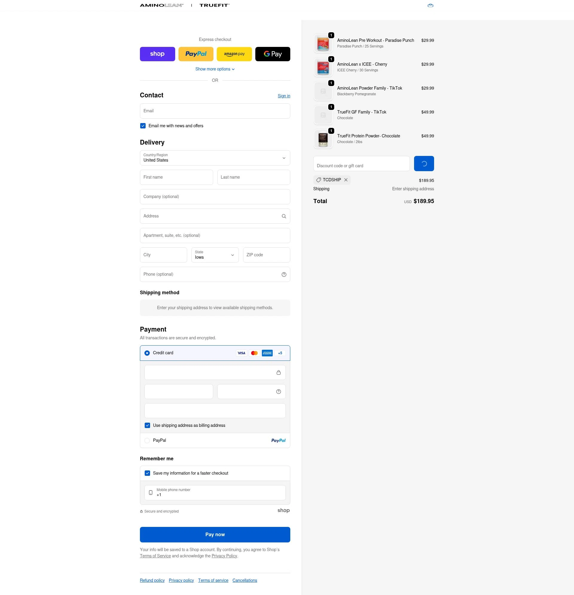 RSP Nutrition checkout page showing RSP Nutrition promo code box | Screenshot taken by SimplyCodes community member on Jan 28, 2026