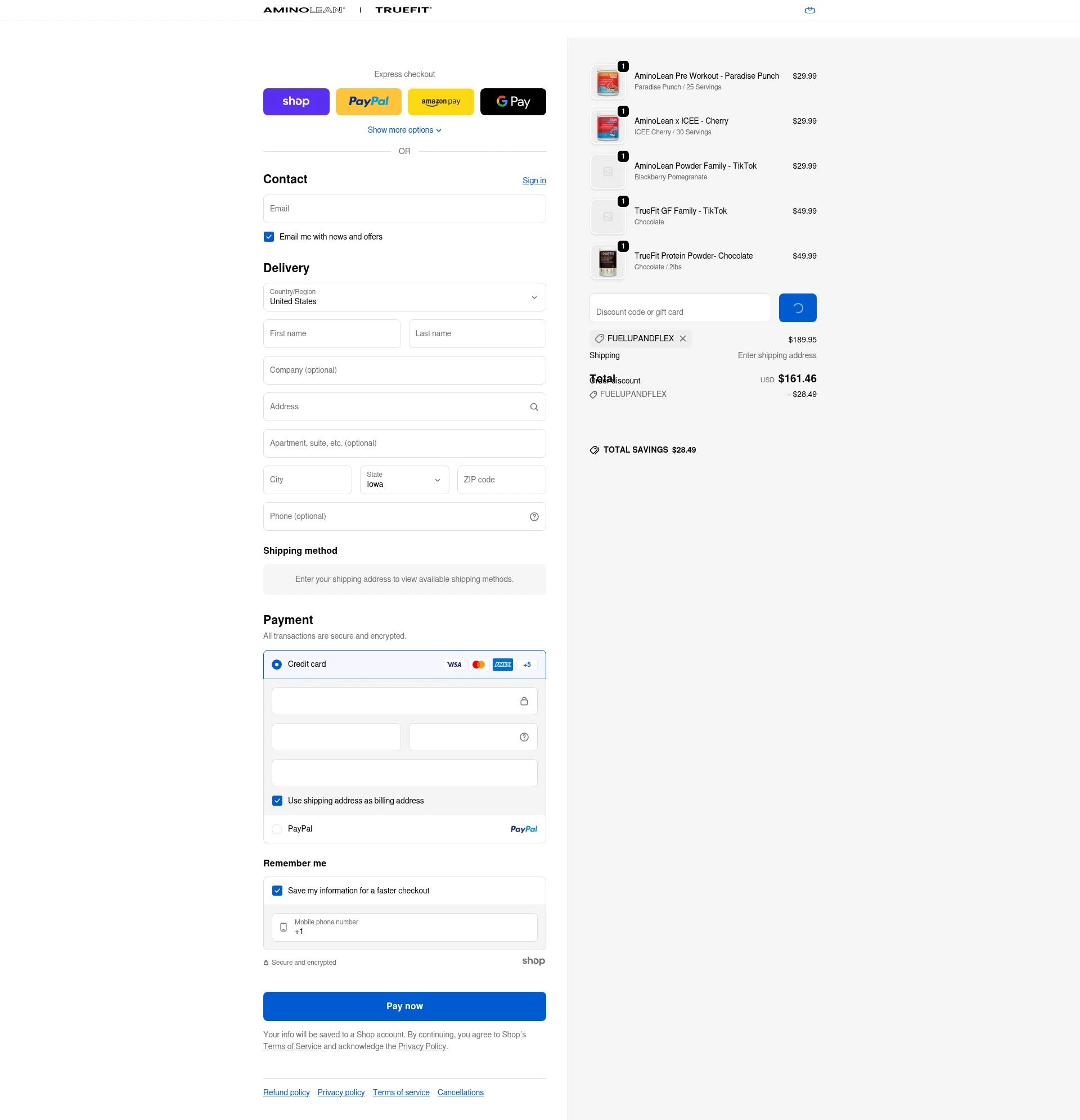 RSP Nutrition checkout page showing RSP Nutrition promo code box | Screenshot taken by SimplyCodes community member on Jan 28, 2026