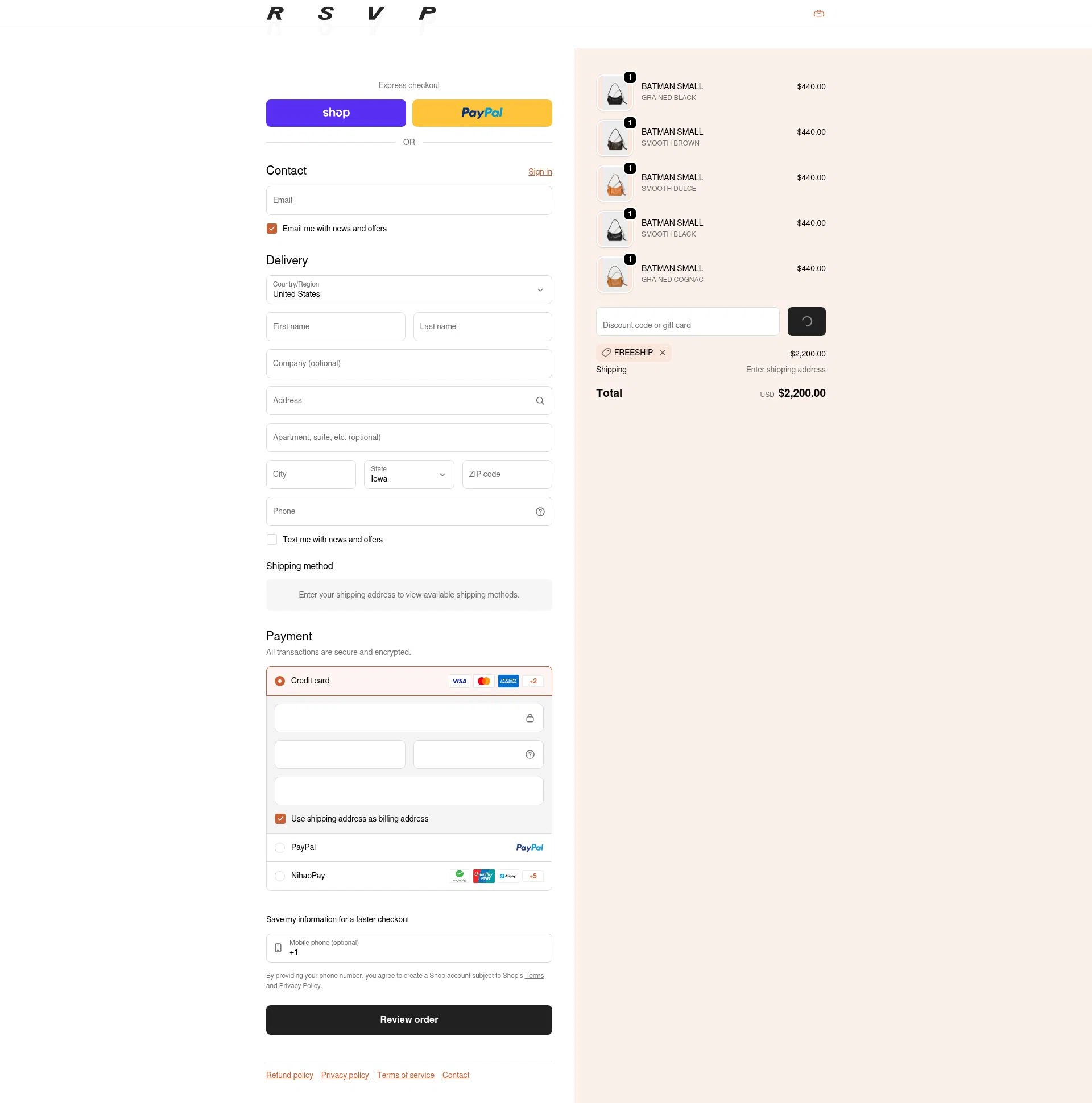 RSVP Paris checkout page showing RSVP Paris discount code box | Screenshot taken by SimplyCodes community member on Jan 15, 2026