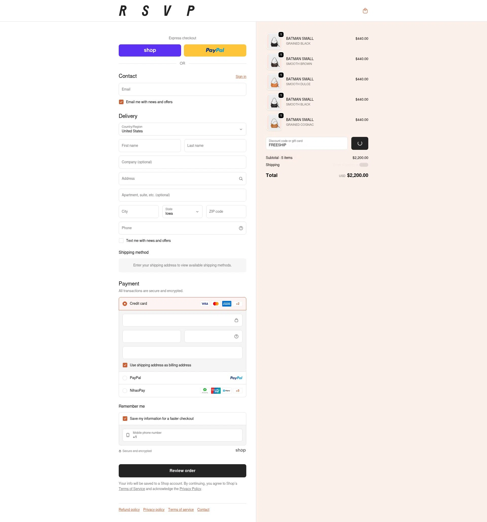 RSVP Paris checkout page showing RSVP Paris discount code box | Screenshot taken by SimplyCodes community member on Jan 25, 2026