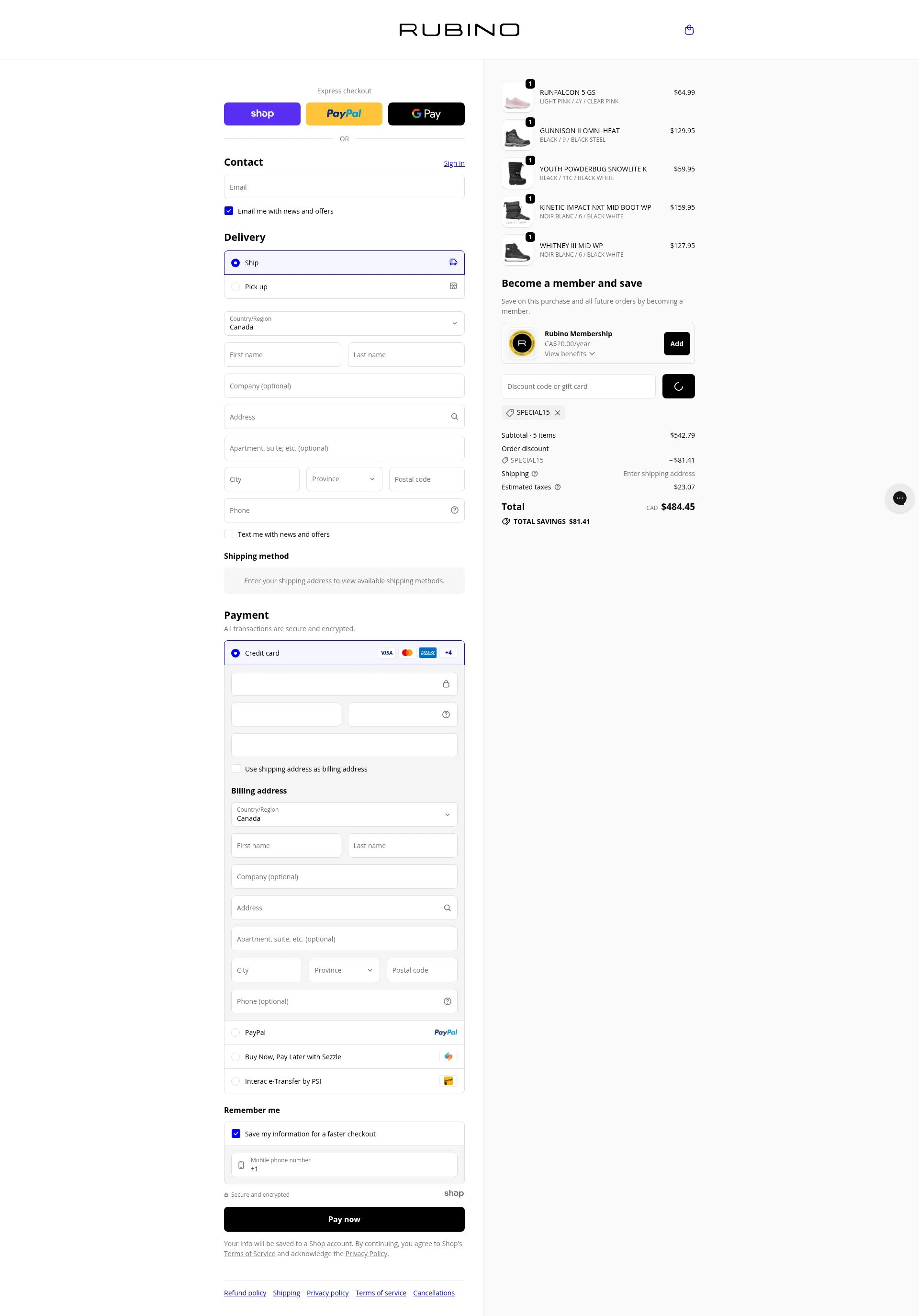 Rubino checkout page showing Rubino promo code box | Screenshot taken by SimplyCodes community member on Dec 27, 2025