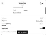 TEXT10 coupon verification screenshot