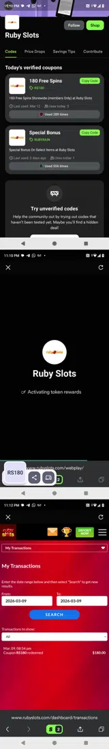 RS180 coupon verification screenshot