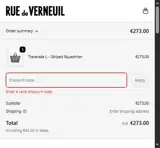 Rue de Verneuil coupon verification screenshot