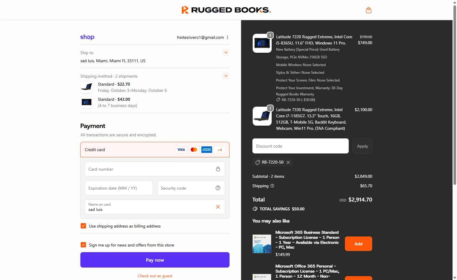 Rugged Books checkout page showing Rugged Books discount code box | Screenshot taken by SimplyCodes community member on Sep 29, 2025