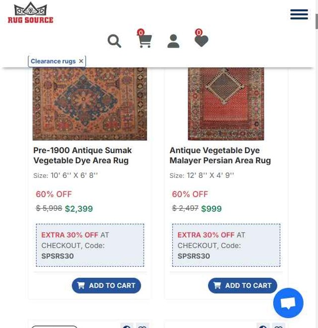 Rugsource checkout page showing Rugsource promo code box | Screenshot taken by SimplyCodes community member on May 9, 2025