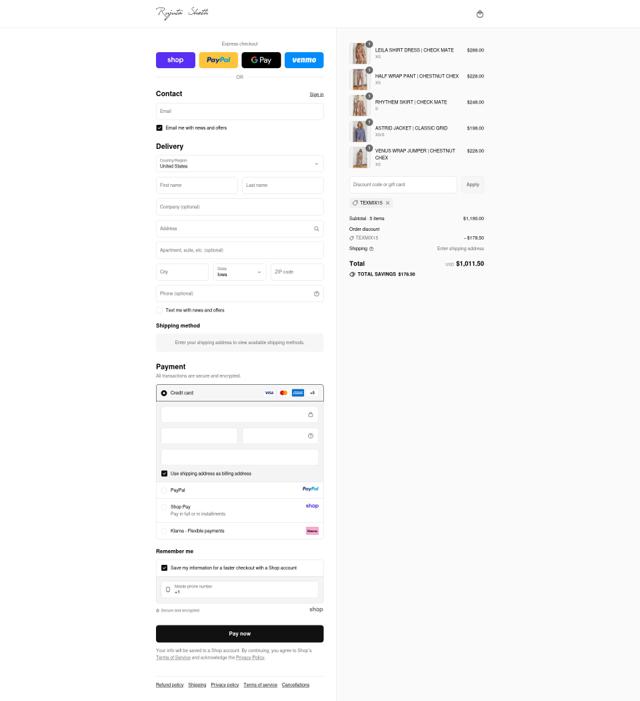 Rujuta Sheth checkout page showing Rujuta Sheth promo code box | Screenshot taken by SimplyCodes community member on Sep 15, 2025