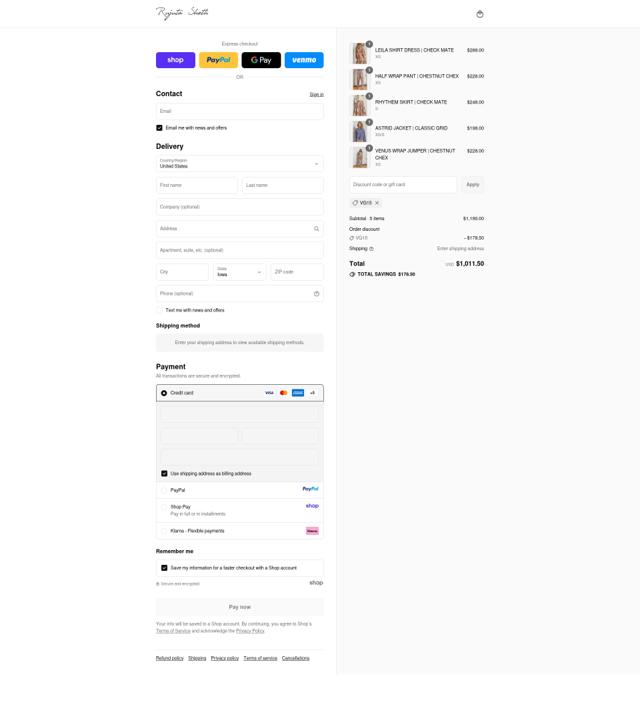 Rujuta Sheth checkout page showing Rujuta Sheth promo code box | Screenshot taken by SimplyCodes community member on Sep 10, 2025