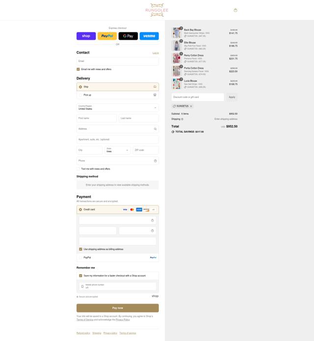 Rungolee checkout page showing Rungolee discount code box | Screenshot taken by SimplyCodes community member on Aug 31, 2025