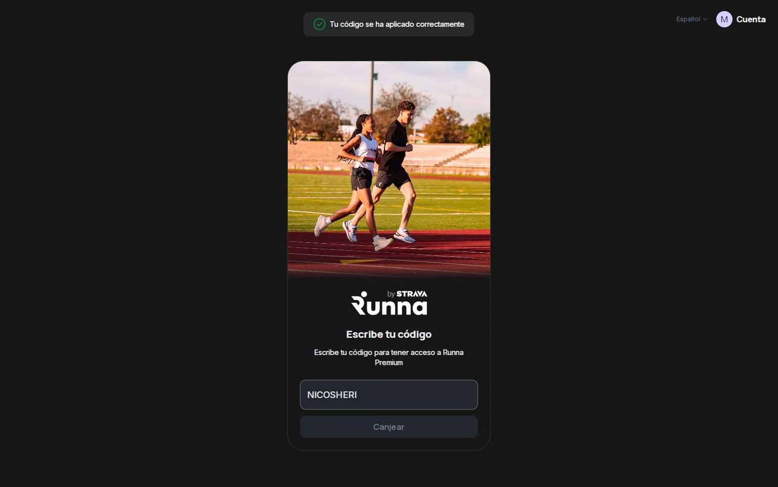 Runna checkout page showing Runna discount code box | Screenshot taken by SimplyCodes community member on Feb 12, 2026
